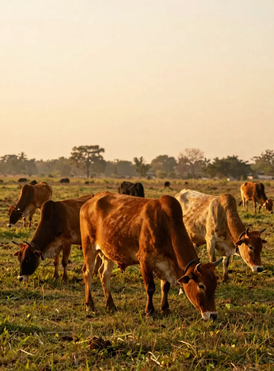Indigenous cows grazing in a Haryana pasture (mochanghee.in)
